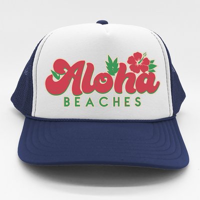 Vintage Aloha Beaches Logo Trucker Hat