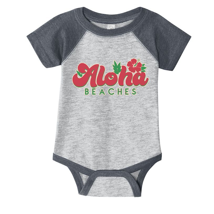 Vintage Aloha Beaches Logo Infant Baby Jersey Bodysuit