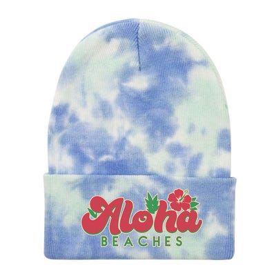 Vintage Aloha Beaches Logo Tie Dye 12in Knit Beanie