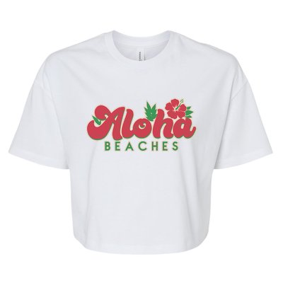 Vintage Aloha Beaches Logo Bella+Canvas Jersey Crop Tee