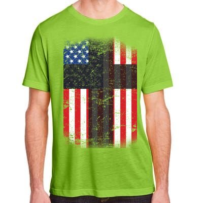 Vintage American Cross Flag Adult ChromaSoft Performance T-Shirt