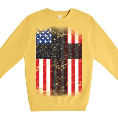 Vintage American Cross Flag Premium Crewneck Sweatshirt