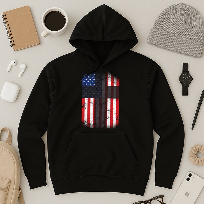 Vintage American Cross Flag Hoodie