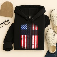 Vintage American Cross Flag Hoodie
