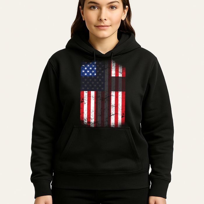 Vintage American Cross Flag Hoodie
