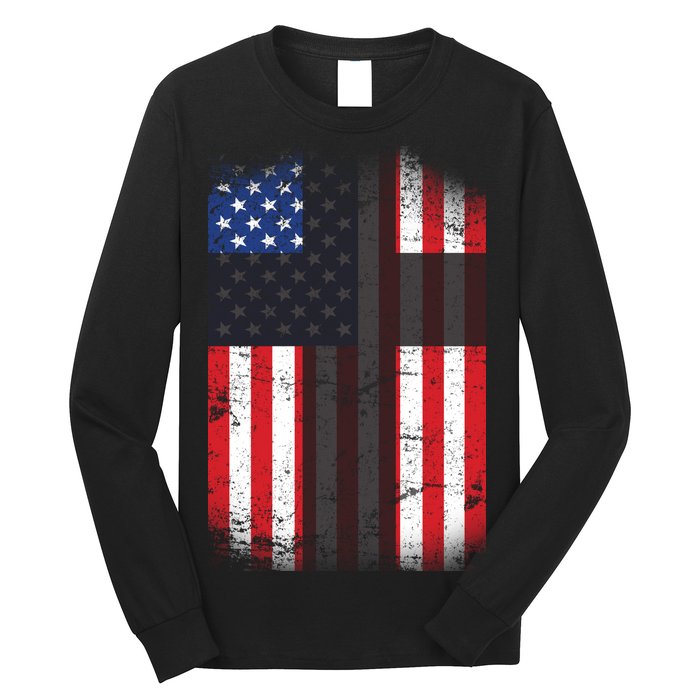 Vintage American Cross Flag Long Sleeve Shirt