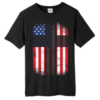 Vintage American Cross Flag Tall Fusion ChromaSoft Performance T-Shirt