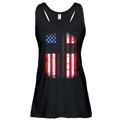 Vintage American Cross Flag Ladies Essential Flowy Tank