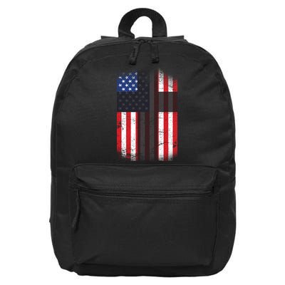 Vintage American Cross Flag 16 in Basic Backpack
