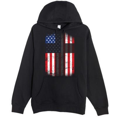 Vintage American Cross Flag Premium Pullover Hoodie