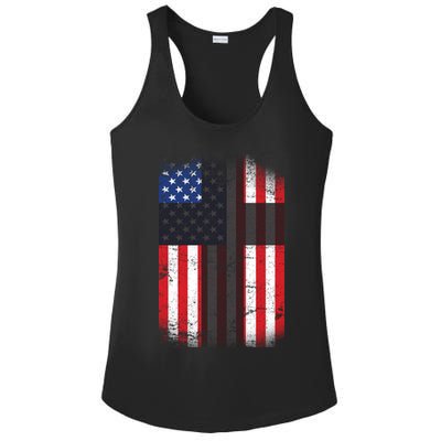 Vintage American Cross Flag Ladies PosiCharge Competitor Racerback Tank
