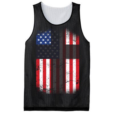 Vintage American Cross Flag Mesh Reversible Basketball Jersey Tank