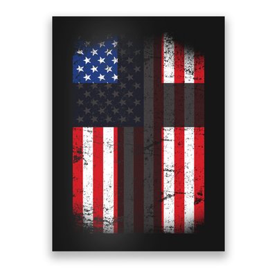 Vintage American Cross Flag Poster
