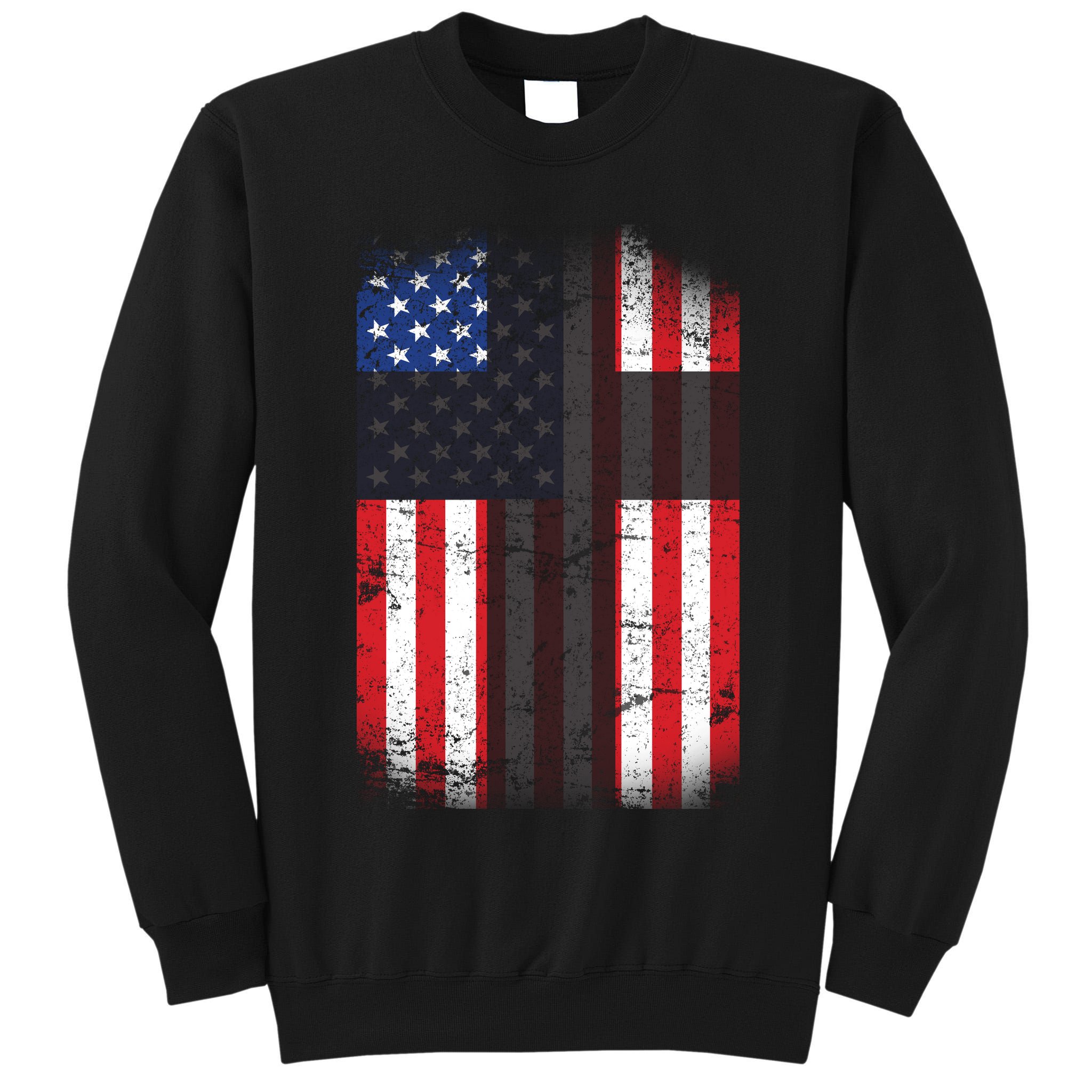 Vintage American Cross Flag Tall Sweatshirt