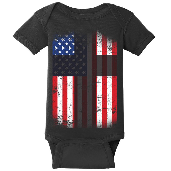 Vintage American Cross Flag Baby Bodysuit