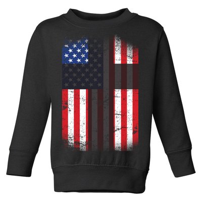 Vintage American Cross Flag Toddler Sweatshirt