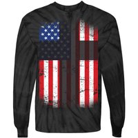 Vintage American Cross Flag Tie-Dye Long Sleeve Shirt