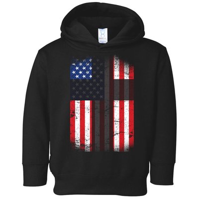 Vintage American Cross Flag Toddler Hoodie