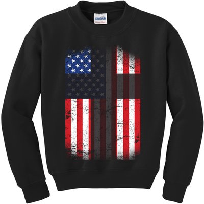 Vintage American Cross Flag Kids Sweatshirt