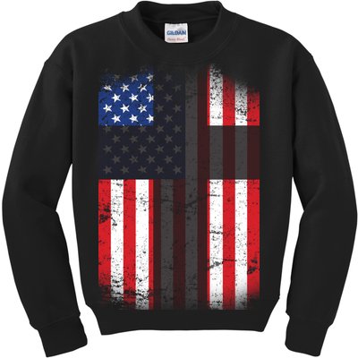 Vintage American Cross Flag Kids Sweatshirt