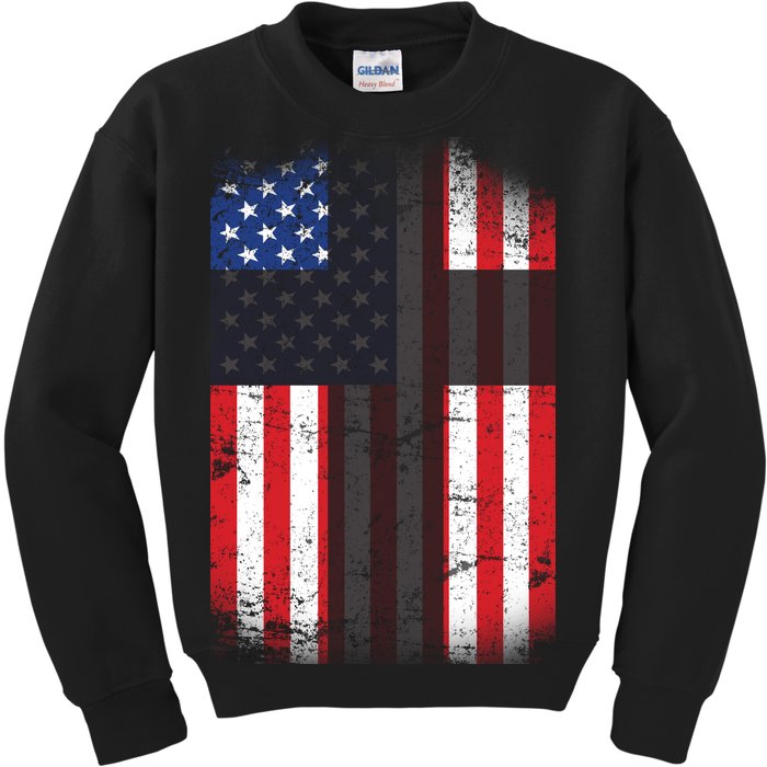 Vintage American Cross Flag Kids Sweatshirt