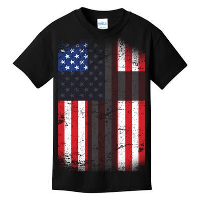 Vintage American Cross Flag Kids T-Shirt