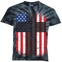 Vintage American Cross Flag Kids Tie-Dye T-Shirt