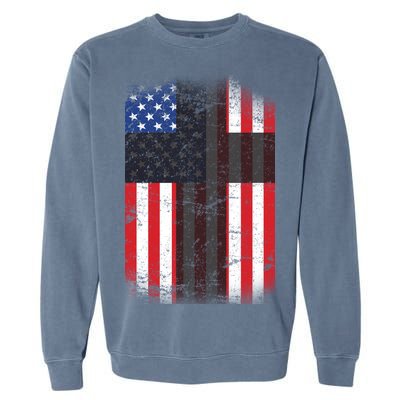 Vintage American Cross Flag Garment-Dyed Sweatshirt