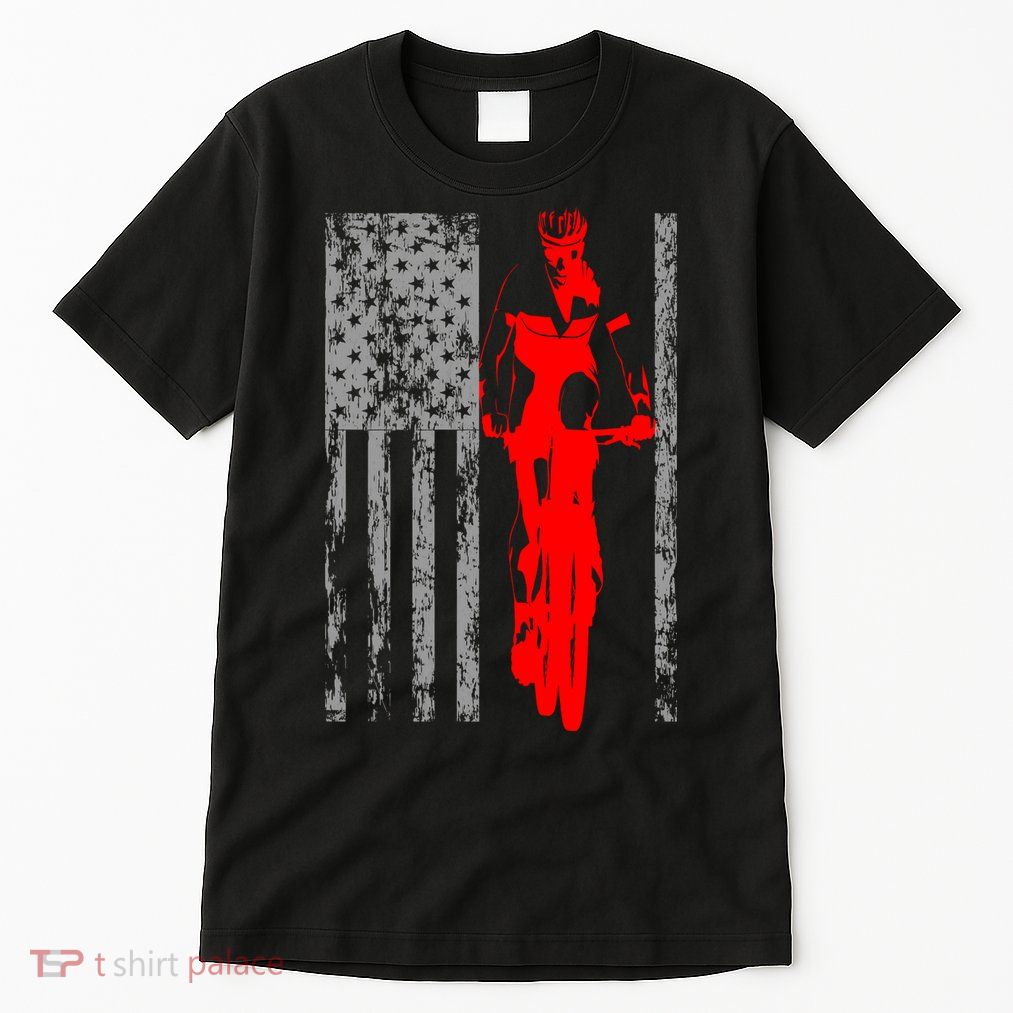 Vintage American Cycling USA Flag Tall T-Shirt
