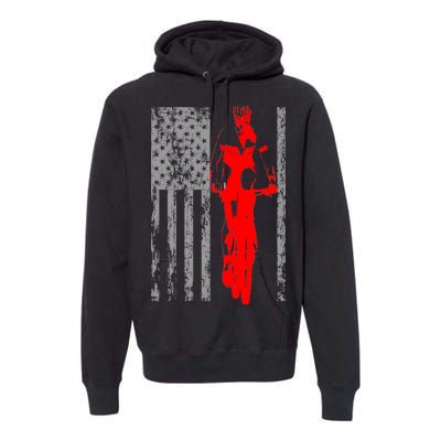 Vintage American Cycling USA Flag Premium Hoodie