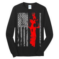 Vintage American Cycling USA Flag Tall Long Sleeve T-Shirt