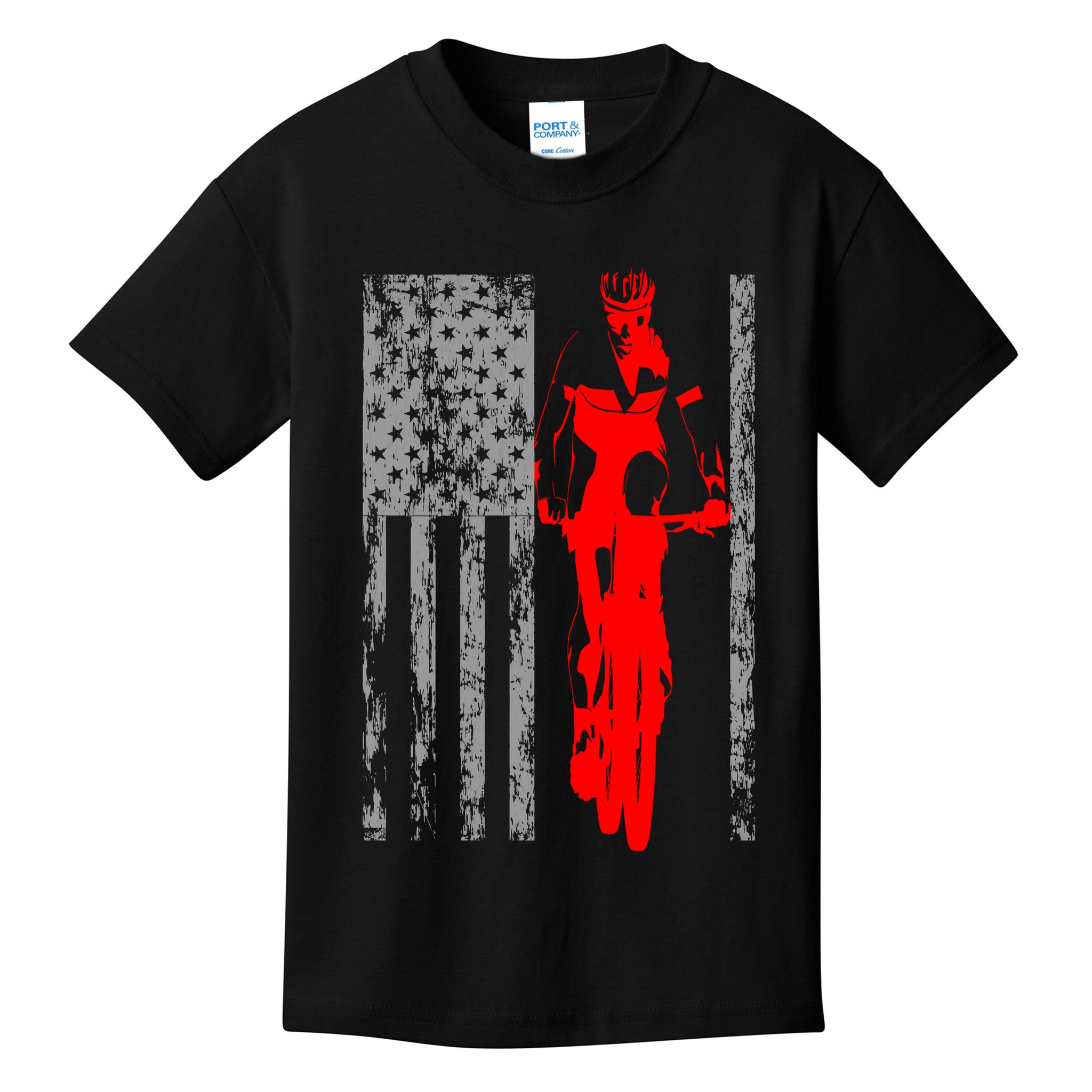 Vintage American Cycling USA Flag Kids T-Shirt