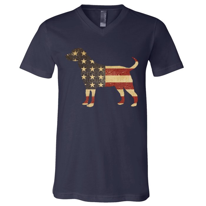 Vintage American Dog V-Neck T-Shirt