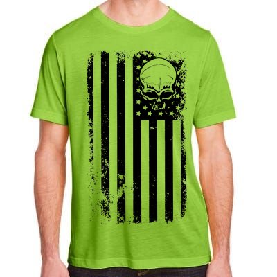 Vintage American Flag Military Skull Adult ChromaSoft Performance T-Shirt