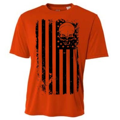 Vintage American Flag Military Skull Cooling Performance Crew T-Shirt