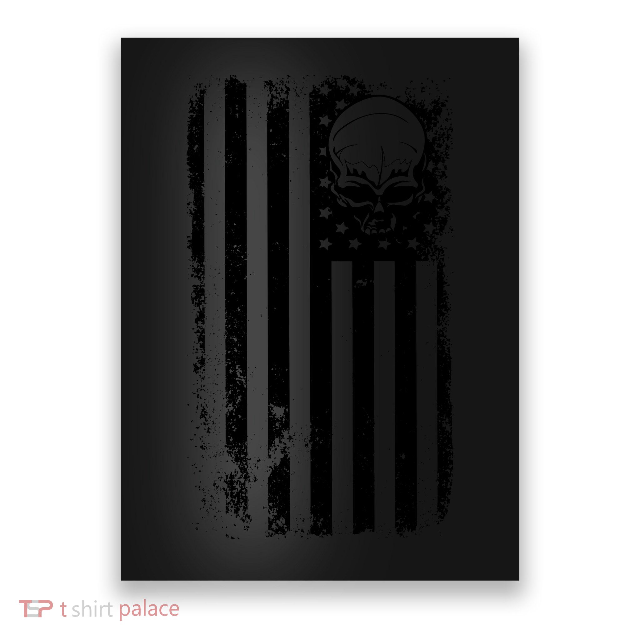 Vintage American Flag Military Skull Poster