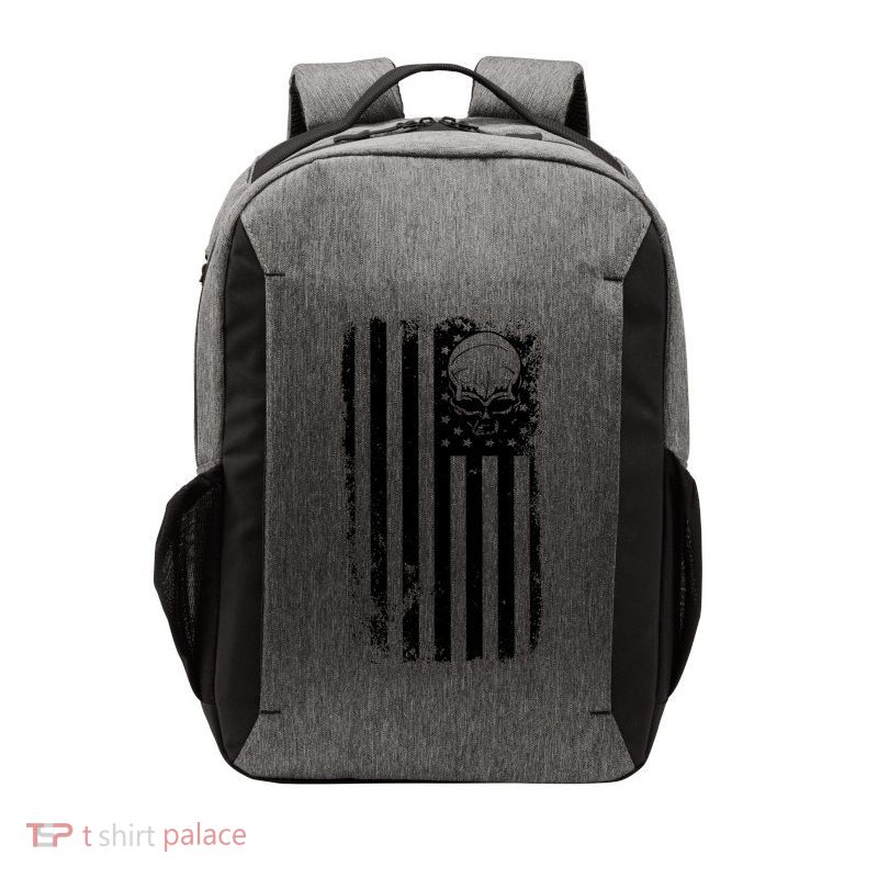 Vintage American Flag Military Skull Vector Backpack