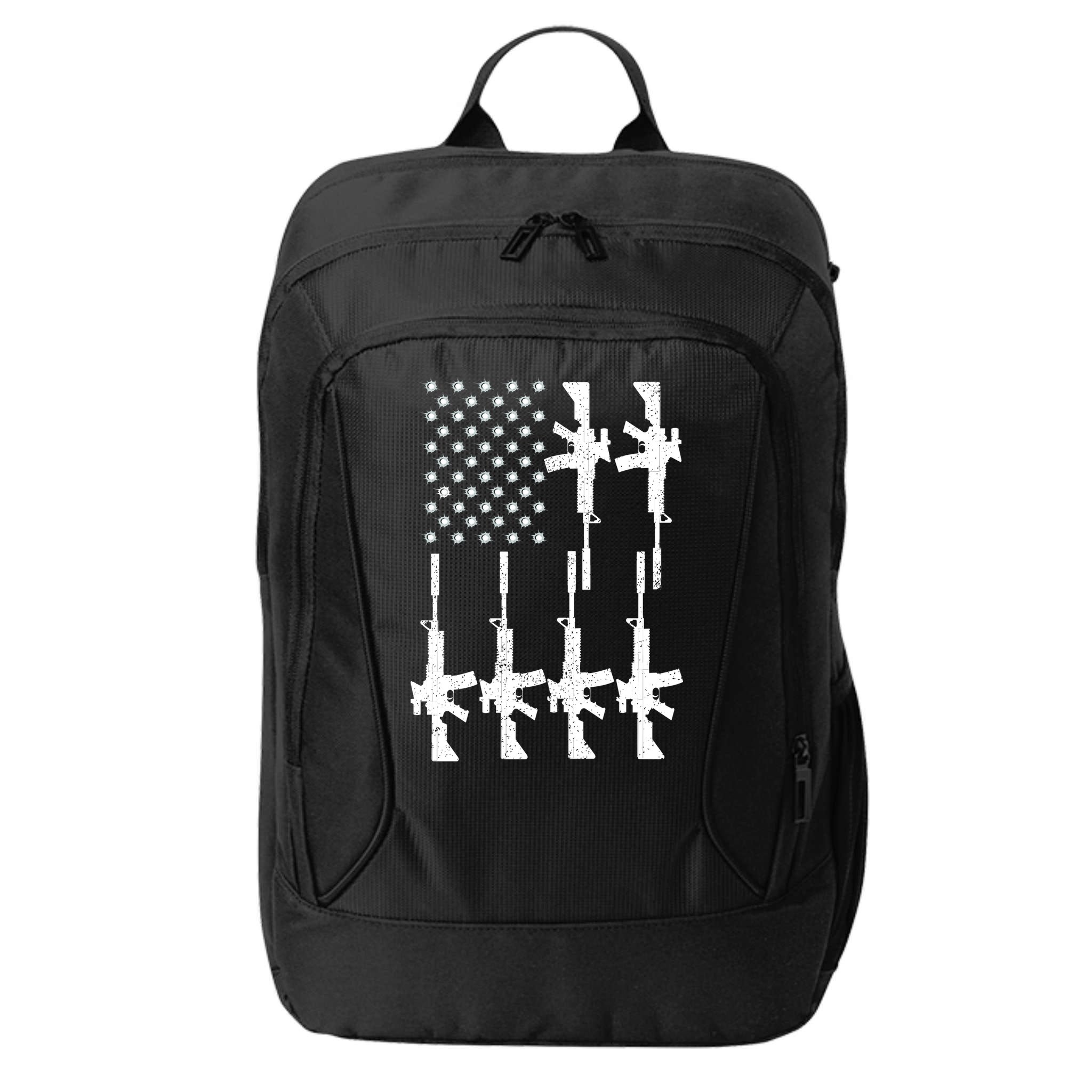 Vintage American Gun Rifle USA Flag City Backpack