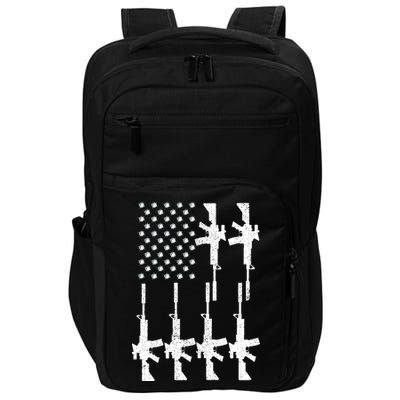 Vintage American Gun Rifle USA Flag Impact Tech Backpack