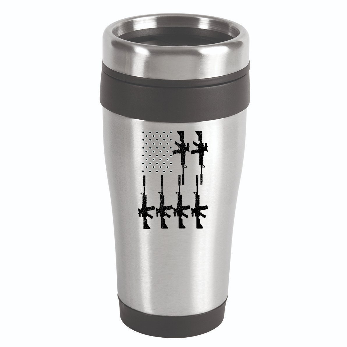 Vintage American Gun Rifle USA Flag 16oz Travel Tumbler