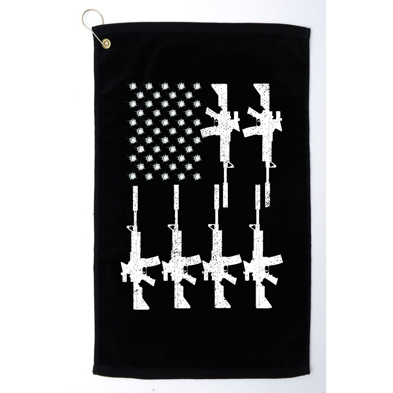 Vintage American Gun Rifle USA Flag Golf Towel