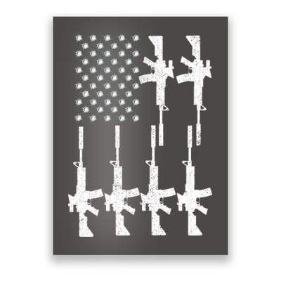 Vintage American Gun Rifle USA Flag Poster