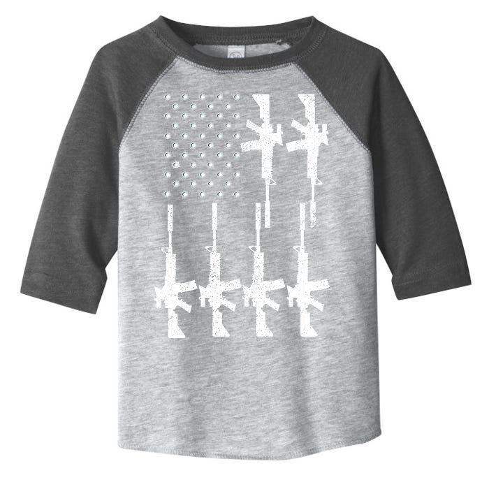 Vintage American Gun Rifle USA Flag Toddler Fine Jersey T-Shirt