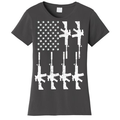 Vintage American Gun Rifle USA Flag Women's T-Shirt