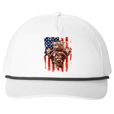 Vintage American Muscle Car Engine Snapback Five-Panel Rope Hat