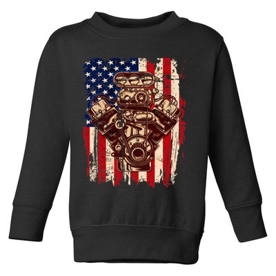 Vintage American Muscle Car Engine Toddler Sweatshirt