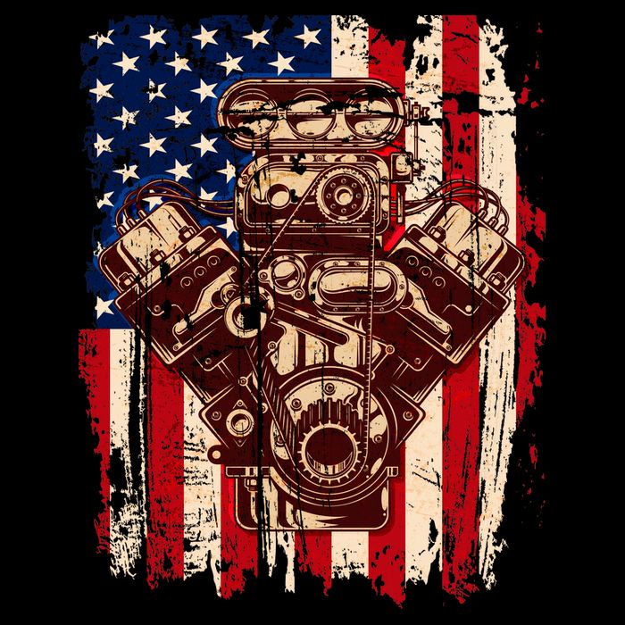 Vintage American Muscle Car Engine Toddler Hoodie