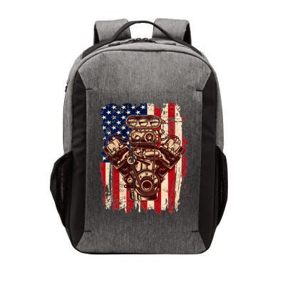 Vintage American Muscle Car Engine Vector Backpack