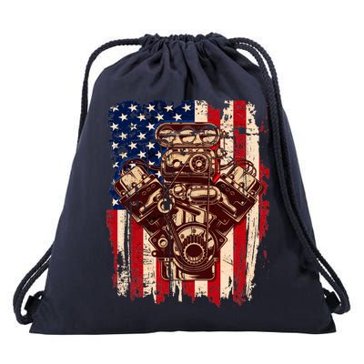 Vintage American Muscle Car Engine Drawstring Bag