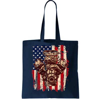 Vintage American Muscle Car Engine Tote Bag